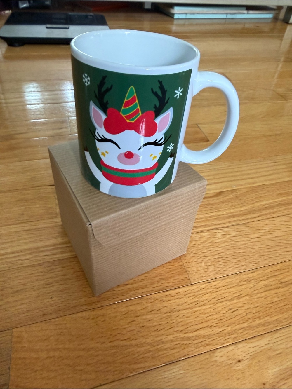Rebel Athletic Festive Unicorn Ceramic Holiday Mug - new in box